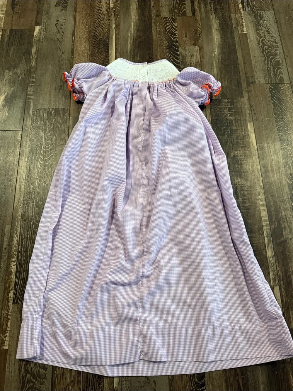 Lilac Gingham Smocked Halloween Dress for Girls